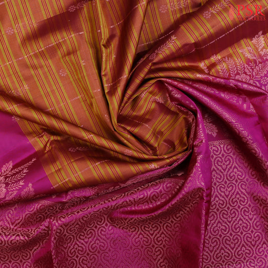 Olive Mustard Soft Silk Saree