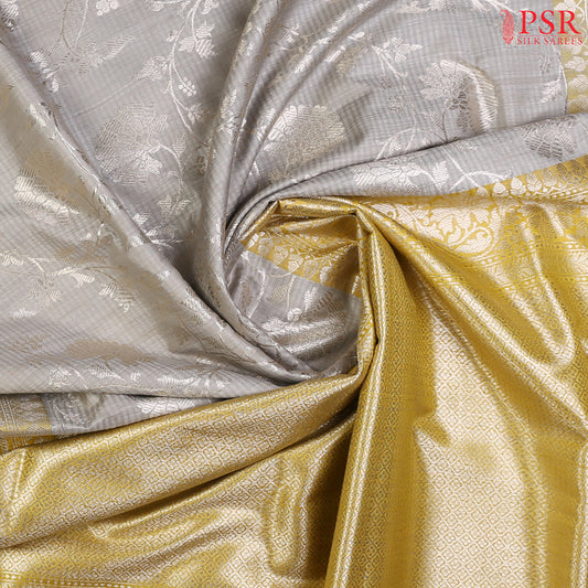 Gainsboro Grey Banarasi Silk Saree