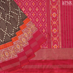 Cedar Brown Pochampally Ikat Silk Saree