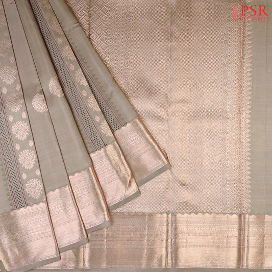 Mink Grey Kanchipuram Silk Saree