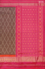 Cedar Brown Pochampally Ikat Silk Saree