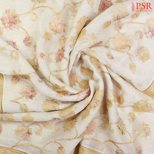 Light Beige Munga Silk Saree