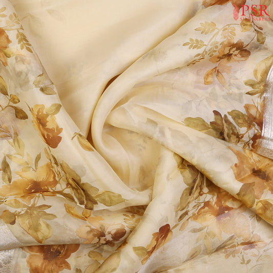 Light Beige Organza Saree