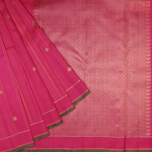 Cerise Magenta Kanchipuram Silk Saree