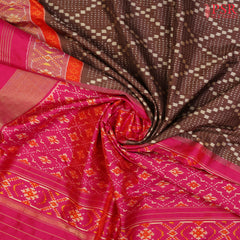 Cedar Brown Pochampally Ikat Silk Saree