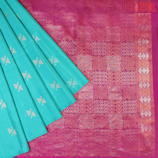 Turquoise Soft Silk Saree