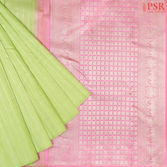 Light Lime Green Kanchipuram Silk Saree