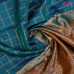 Dark Turquoise Arani Silk Saree