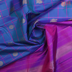 Peacock Blue Kanchipuram Silk Saree