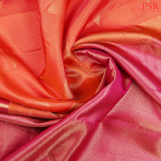 Saffron Fancy Kanchipuram Silk Saree