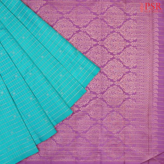 Turquoise Blue Fancy Kanchipuram Silk Saree