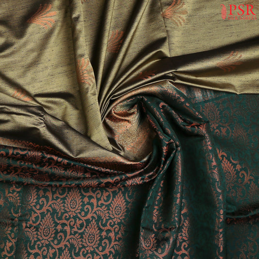 Olive Moss Soft Art Silk Saree