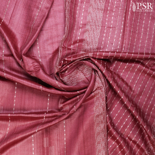 Onion Pink Kadhi Tussar Silk Saree