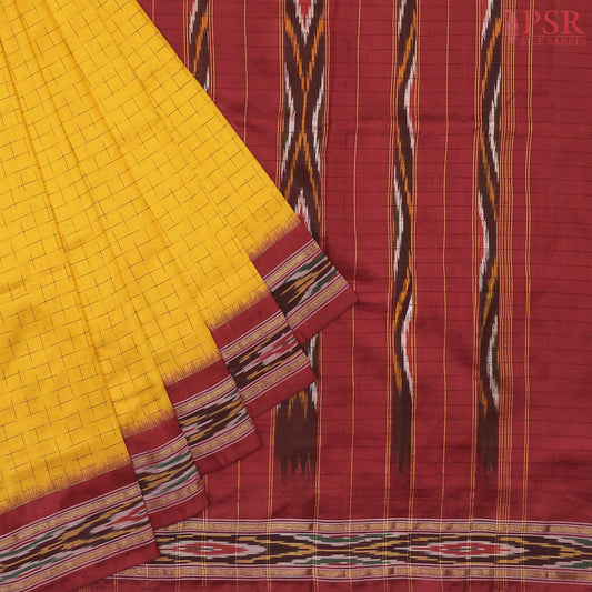 Yellow Pochampally Ikat Silk Saree