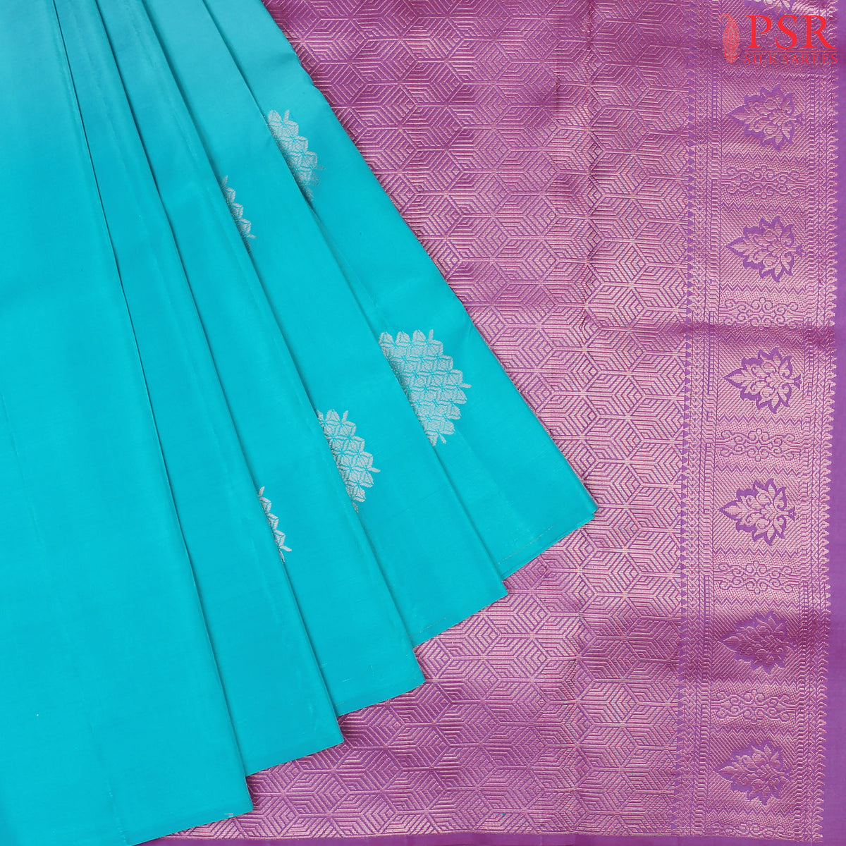 Cerulean Blue Soft Silk Saree