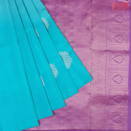 Cerulean Blue Soft Silk Saree