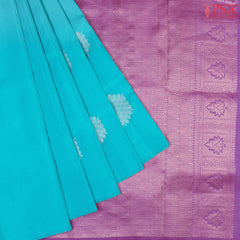 Cerulean Blue Soft Silk Saree