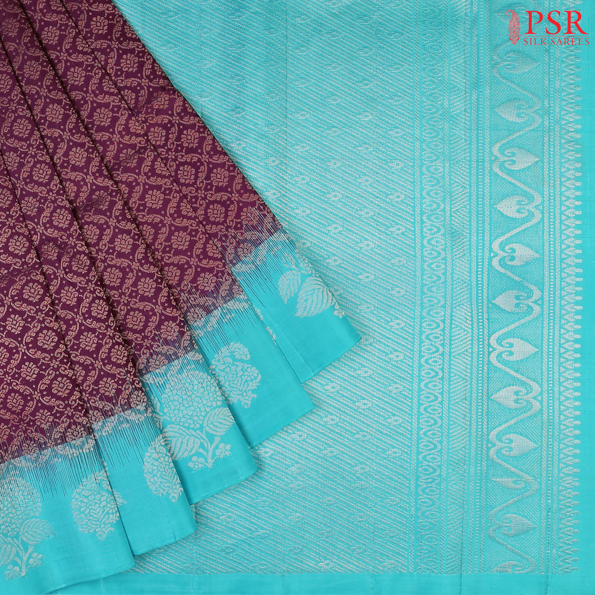 Plum Brown Soft Silk Saree