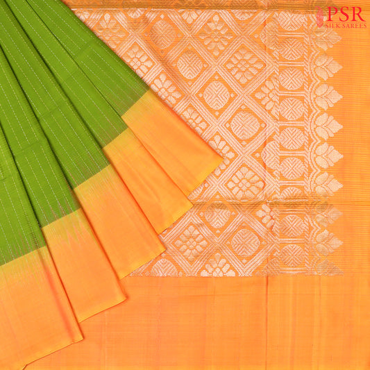 Corn Green Soft Silk Saree