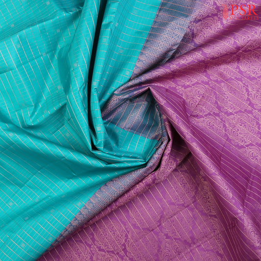 Turquoise Blue Fancy Kanchipuram Silk Saree