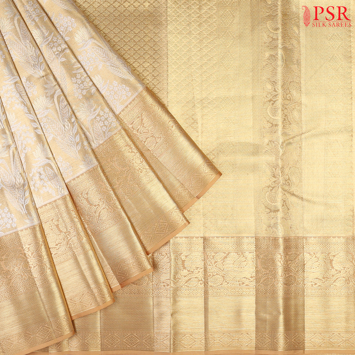 Golden Flower Kanchipuram Silk Saree