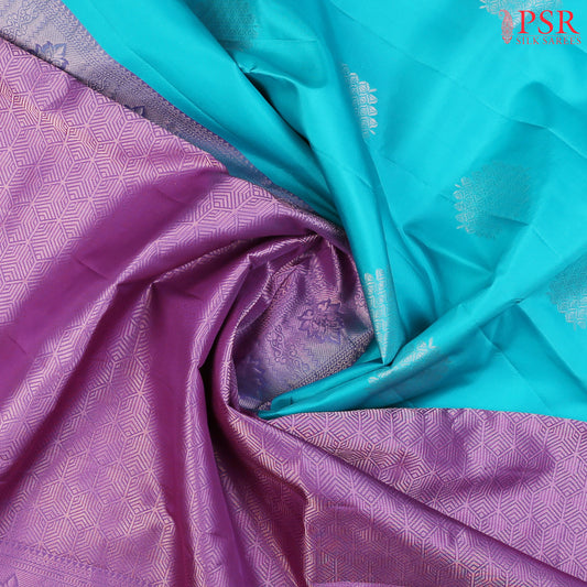 Cerulean Blue Soft Silk Saree