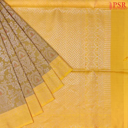 Olive Mustard Soft Silk Saree