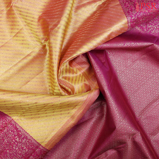 Olive Yellow Kanchipuram Silk Saree