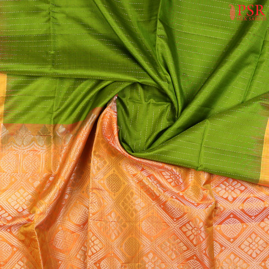 Corn Green Soft Silk Saree