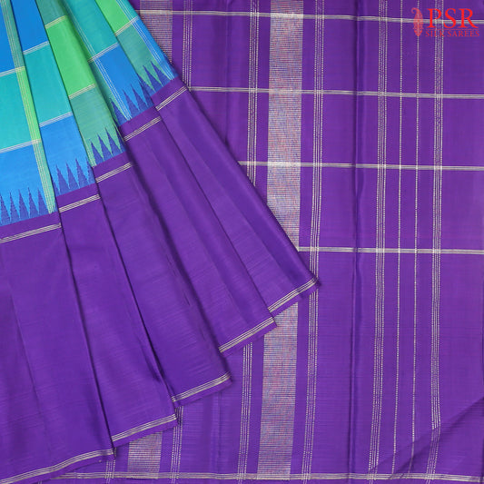 Blue & Green Kanchipuram Silk Saree