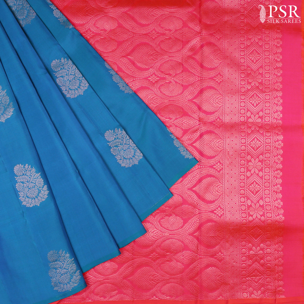 Peacock Blue Soft Silk Saree