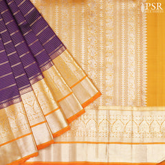 Aubergine Purple Bridal Kanjivaram Silk Saree