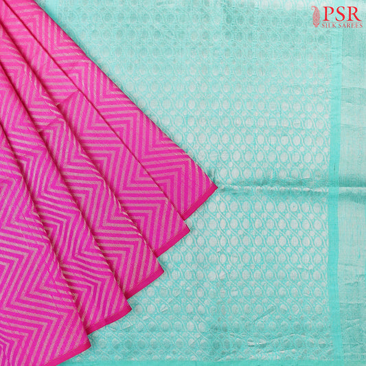 Rani Pink Jute Soft Silk Saree