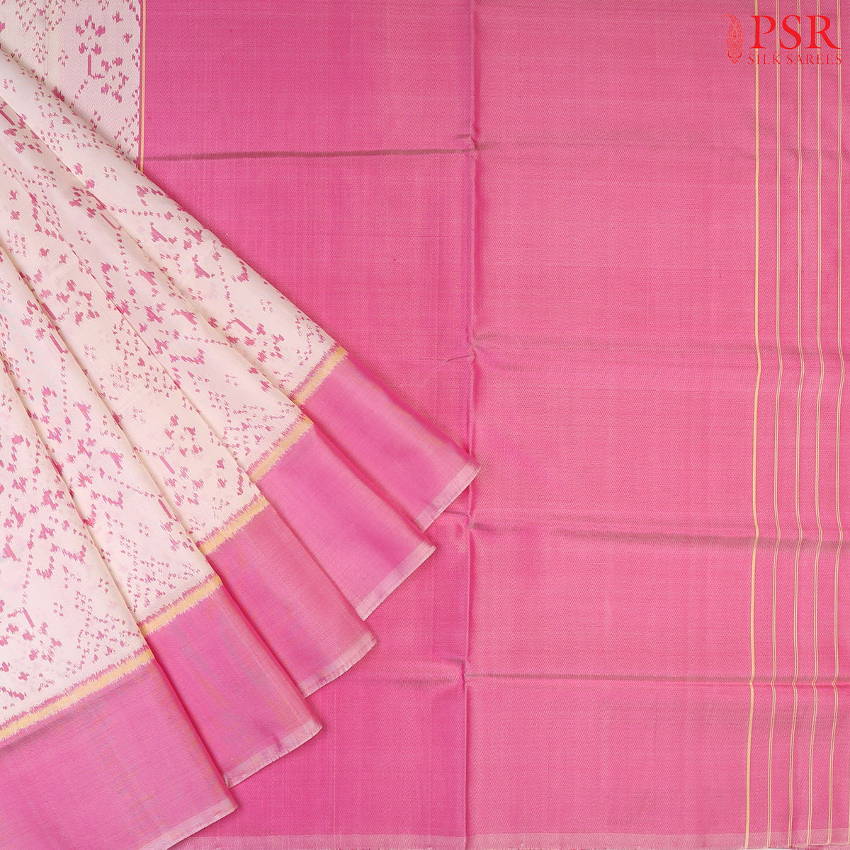 Pastel Beige Pattola Pochampally Silk Saree