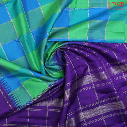 Blue & Green Kanchipuram Silk Saree