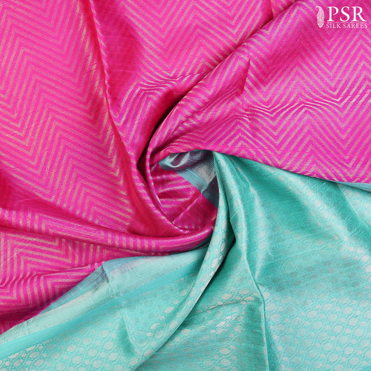 Rani Pink Jute Soft Silk Saree