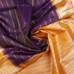 Aubergine Purple Bridal Kanjivaram Silk Saree