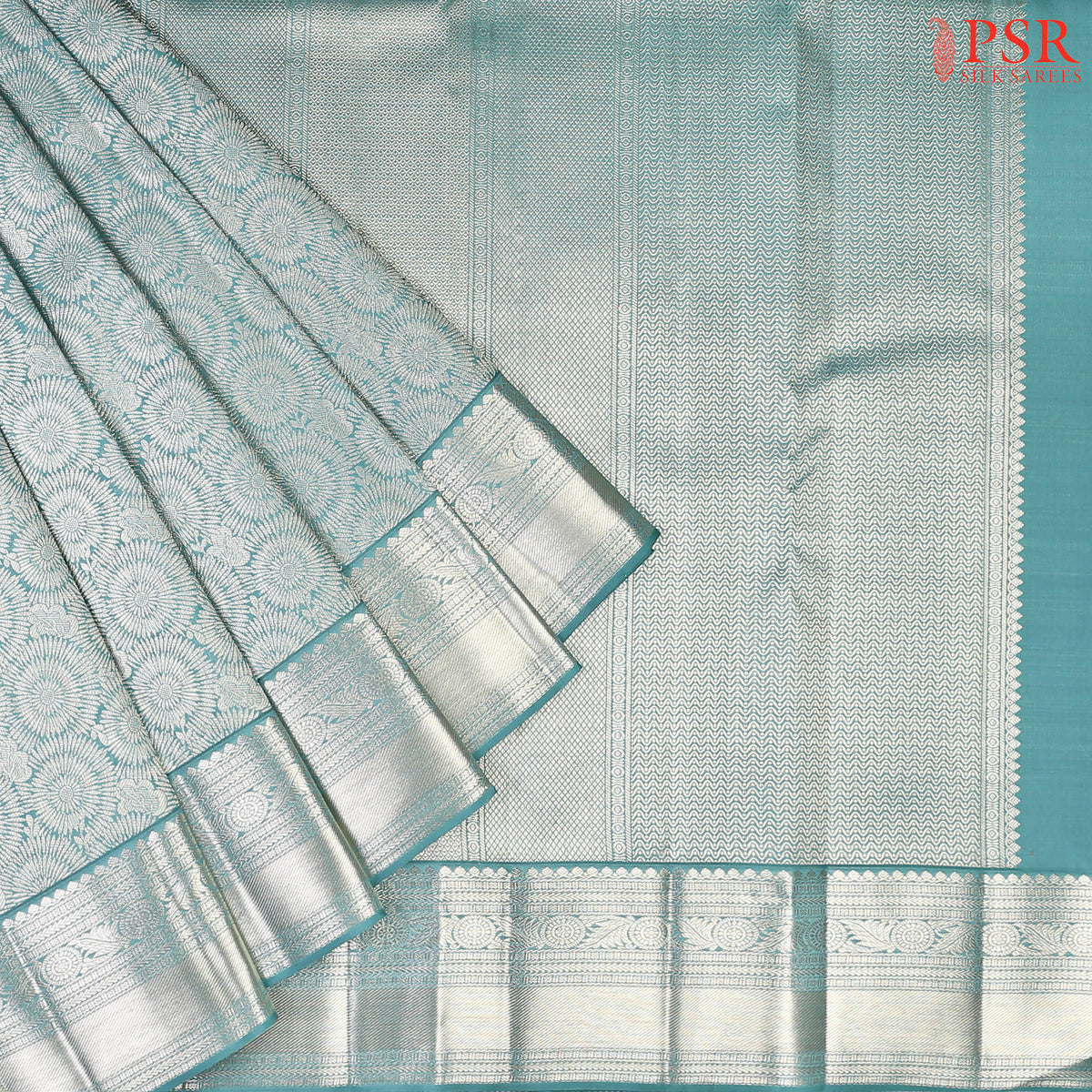 Egyptian Teal Kanchipuram Silk Saree