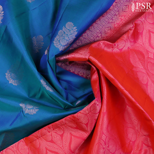 Peacock Blue Soft Silk Saree