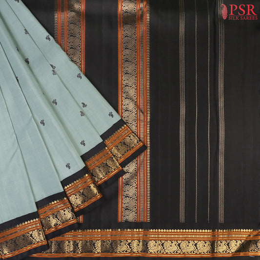 Palladian Blue Kanchipuram Silk Saree