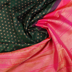 Dark Green Kanchipuram Silk Saree