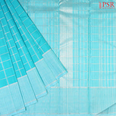 Aqua Blue Kanchipuram Silk Saree