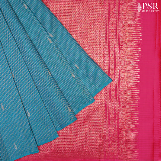 Teal Blue Fancy Kanchipuram Silk Saree