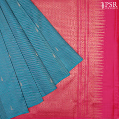 Teal Blue Fancy Kanchipuram Silk Saree