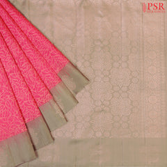 Tomato Pink Soft Silk Saree