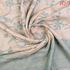 Beige Kadhi Tussar Silk Saree