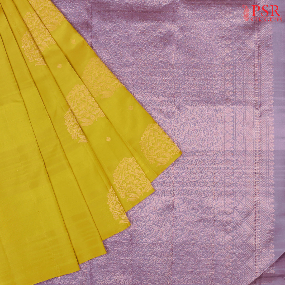 Olive Yellow Facny Kanchipuram Silk Saree