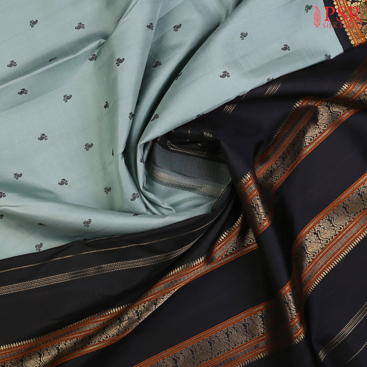 Palladian Blue Kanchipuram Silk Saree