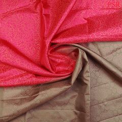 Tomato Pink Soft Silk Saree