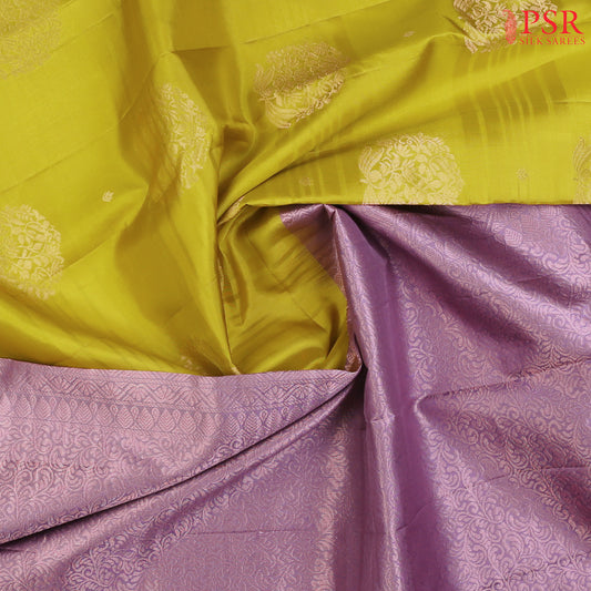 Olive Yellow Facny Kanchipuram Silk Saree